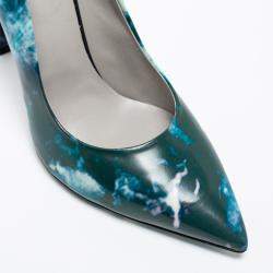 MSGM Blue Marble Print Pointed Toe Pumps Size 38