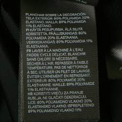 مملوكة مسبقًا Mugler x H&M Black Tulle Trim Jersey Bodycon Dress S