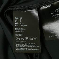 مملوكة مسبقًا Mugler x H&M Black Tulle Trim Jersey Bodycon Dress S