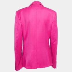 Mugler Fuchsia Pink Wool Single Breasted Blazer XL