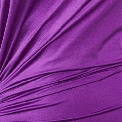 MUGLER Purple Jersey Ruched Mini Dress M