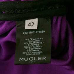 MUGLER Purple Jersey Ruched Mini Dress M