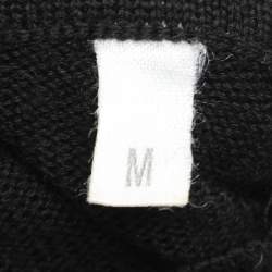 MUGLER Black/Cream Wool Knit Full Sleeve Sweater M