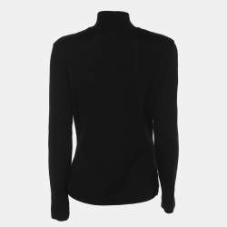 MUGLER Black/Cream Wool Knit Full Sleeve Sweater M