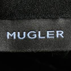 Pre Owned Mugler Black Velvet & Satin Strapless Mini Dress XXS