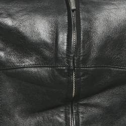 Pre Owned MUGLER Black Leather Strapless Top M