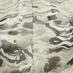 Pre Owned Mugler Grey Camouflage Print Mesh Bodysuit L