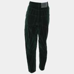 Pre Owned Mugler Green Velvet Pants M