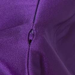 Pre Owned Mugler Purple Jersey and Tulle Mini Bodycon Dress S