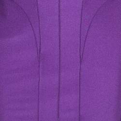 Pre Owned Mugler Purple Jersey and Tulle Mini Bodycon Dress S