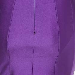 Pre Owned Mugler Purple Jersey and Tulle Mini Bodycon Dress S
