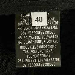 Pre Owned Mugler Black Nylon and Jersey Strapless Bodysuit M