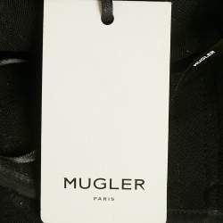 Pre Owned Mugler Black Nylon and Jersey Strapless Bodysuit M