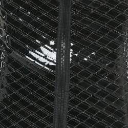 Pre Owned Mugler Black Nylon and Jersey Strapless Bodysuit M