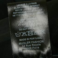 Pre Owned MUGLER Black Stretch Crepe Mesh Cut -Out Detail Corset Mini Dress M