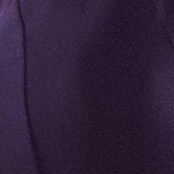 Pre Owned Mugler Purple Stretch Crepe High Neck Bodysuit M