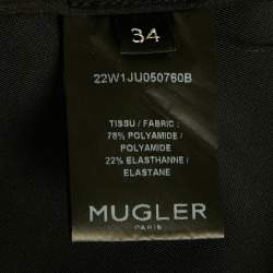 Pre Owned تنورة ميني موغلر جيرسي سوداء بخصر مقصوص مقاس صغير - سمول