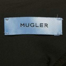 Pre Owned تنورة ميني موغلر جيرسي سوداء بخصر مقصوص مقاس صغير - سمول