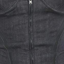 مملوكة مسبقًا توب موغلر كورسيه دنيم كحلي بتفاصيل شبك مقاس صغير (سمول)