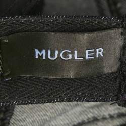 مملوكة مسبقًا توب موغلر كورسيه دنيم كحلي بتفاصيل شبك مقاس صغير (سمول)