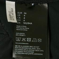 Pre Owned Mugler x H&M Black/Brown Jersey and Mesh Sheer Trim Set S/M