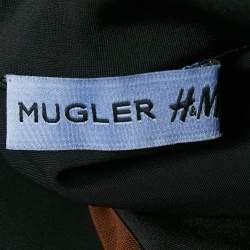 Pre Owned Mugler x H&M Black/Brown Jersey and Mesh Sheer Trim Set S/M