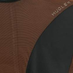 Pre Owned Mugler x H&M Black/Brown Jersey and Mesh Sheer Trim Set S/M