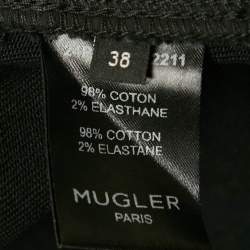 Pre Owned شورت ماغلر جينز أسود منخفض الخصر مقاس صغير/خصر 29 بوصة