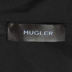 Pre Owned كورسيه موغلر شبكي مطاطي أسود مقاس صغير (سمول)