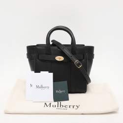 Pre Owned Mulberry Black Leather Micro Zip Bayswater Satchel