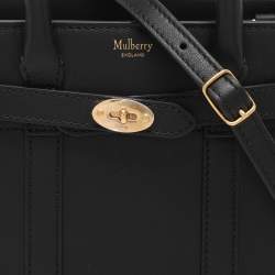 Pre Owned Mulberry Black Leather Micro Zip Bayswater Satchel