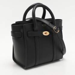 Pre Owned Mulberry Black Leather Micro Zip Bayswater Satchel