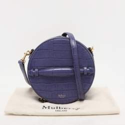 Mulberry Purple Croc Embossed Leather Trunk Bag