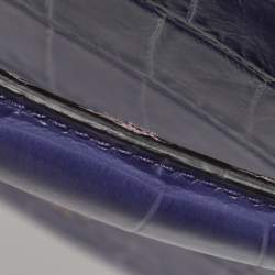 Mulberry Purple Croc Embossed Leather Trunk Bag