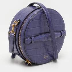 Mulberry Purple Croc Embossed Leather Trunk Bag