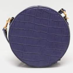 Mulberry Purple Croc Embossed Leather Trunk Bag
