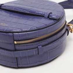 Mulberry Purple Croc Embossed Leather Trunk Bag