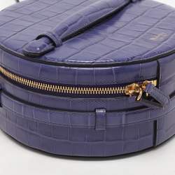 Mulberry Purple Croc Embossed Leather Trunk Bag
