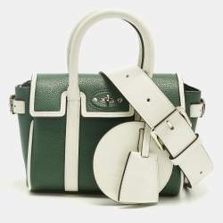 Pre Owned Mulberry x Richard Malone Green/White Leather Mini Bayswater Satchel