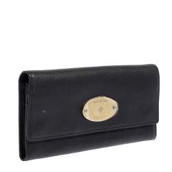 Pre Owned Mulberry Black Leather Continental Wallet