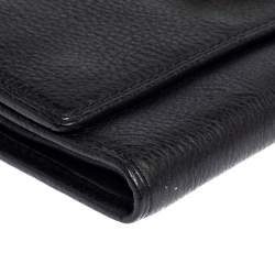 Pre Owned Mulberry Black Leather Continental Wallet