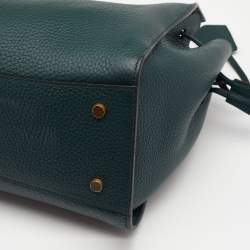 Pre Owned Mulberry Green Grained Leather Iris Top Handle Bag