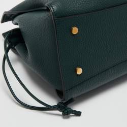 Pre Owned Mulberry Green Grained Leather Iris Top Handle Bag