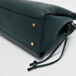 Pre Owned Mulberry Green Grained Leather Iris Top Handle Bag