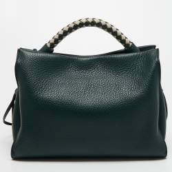 Pre Owned Mulberry Green Grained Leather Iris Top Handle Bag