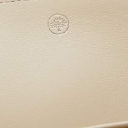 Pre Owned Mulberry Off White Leather Tortoise Amberley Shoulder Bag