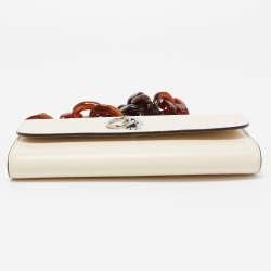 Pre Owned Mulberry Off White Leather Tortoise Amberley Shoulder Bag