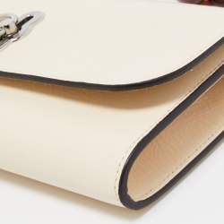 Pre Owned Mulberry Off White Leather Tortoise Amberley Shoulder Bag