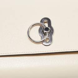 Pre Owned Mulberry Off White Leather Tortoise Amberley Shoulder Bag