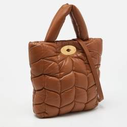 Pre Owned Mulberry Brown Padded Leather Softie Tote